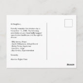 Briefkaart aan kiezers Abortusrechten Custom Brief (Achterkant)