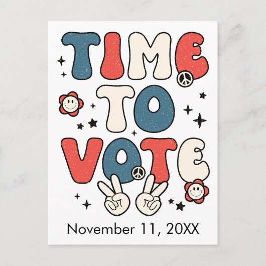 Briefkaart aan kiezers Tijd om te stemmen Herinner (Voorkant)
