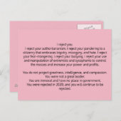 Briefkaart aan voormalig President Trump (Voorkant / Achterkant)