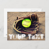 Briefkaart Aangepaste tekstruimte voor Softball (Voorkant / Achterkant)