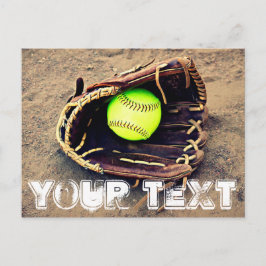 Briefkaart Aangepaste tekstruimte voor Softball