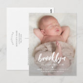 Briefkaart Aankondiging geboorte (penseel) (Voorkant / Achterkant)