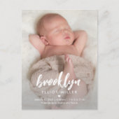 Briefkaart Aankondiging geboorte (penseel) (Voorkant)