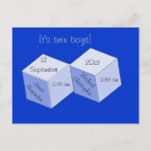 Briefkaart - Aankondiging geboorte tweelingjongens (Voorkant)