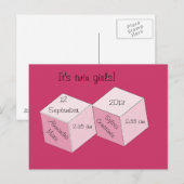 Briefkaart - Aankondiging van geboorte - Tweevoudi (Voorkant / Achterkant)