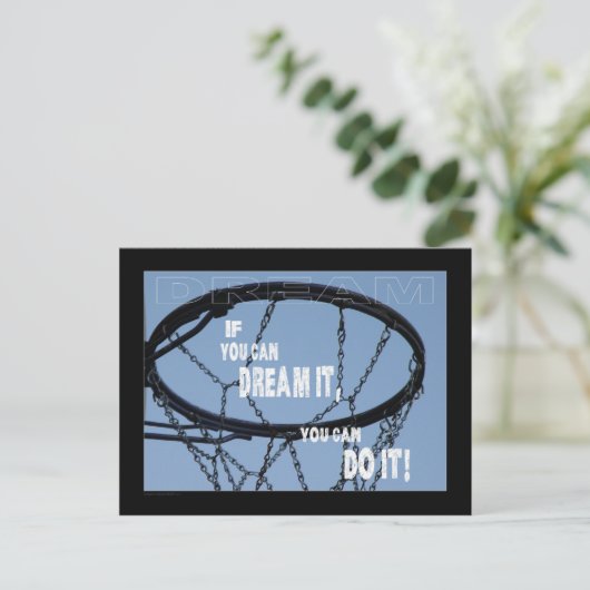 Briefkaart "Aanmoedigingsdroom" (Staand voorkant)