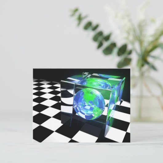 Briefkaart aardkubbe (Staand voorkant)