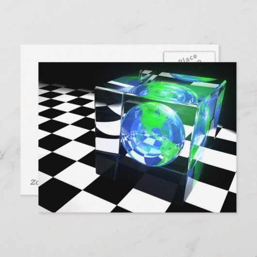 Briefkaart aardkubbe (Voorkant / Achterkant)