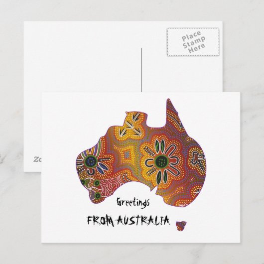 Briefkaart Aboriginal artwork (Voorkant / Achterkant)