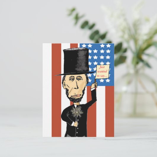 Briefkaart Abraham Lincoln (Staand voorkant)