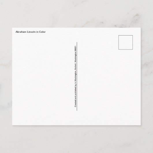 Briefkaart Abraham Lincoln (Achterkant)