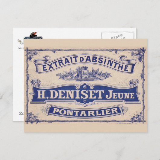 Briefkaart Absinthe Deniset (Voorkant / Achterkant)