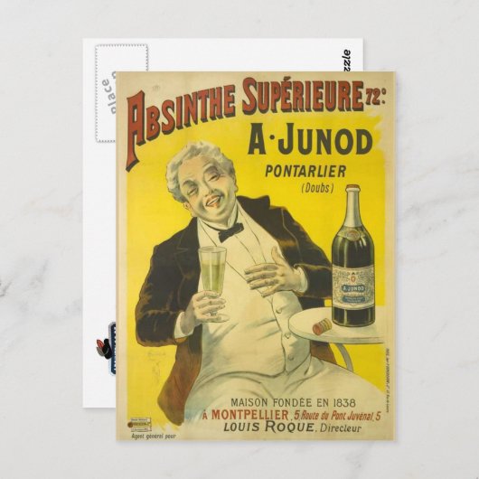 Briefkaart Absinthe Junod (Voorkant / Achterkant)
