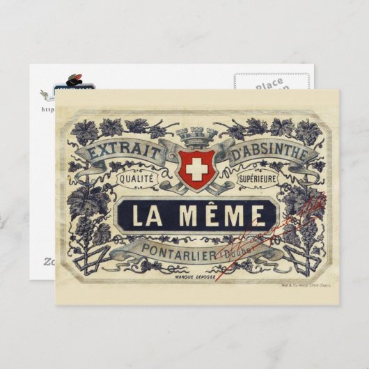 Briefkaart Absinthe La Même (Voorkant / Achterkant)