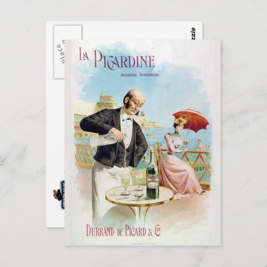 Briefkaart Absinthe La Picardine (Voorkant / Achterkant)