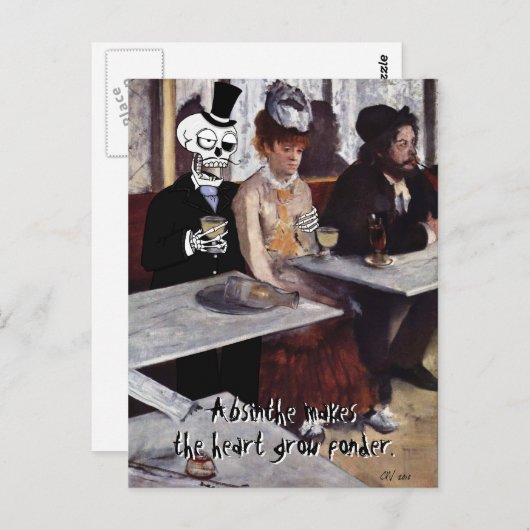briefkaart "Absinthe (maakt de harteluif)" (Voorkant / Achterkant)
