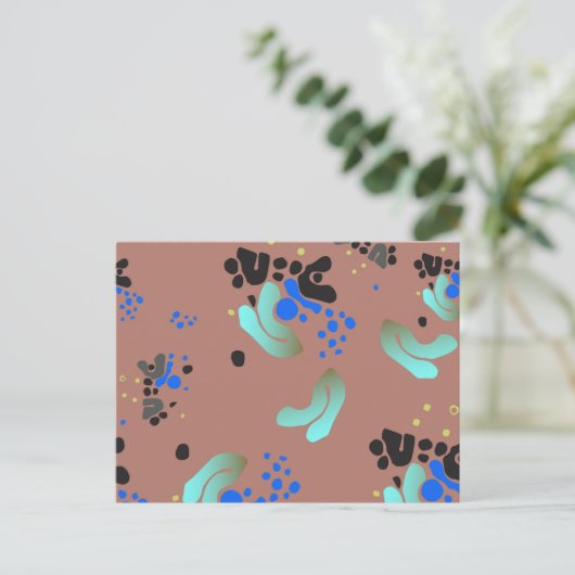 Briefkaart Abstract Kleurrijke Blobs Fun (Staand voorkant)