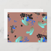 Briefkaart Abstract Kleurrijke Blobs Fun (Voorkant / Achterkant)