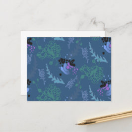 Briefkaart Abstract Ontwerp Blauw Vrolijk