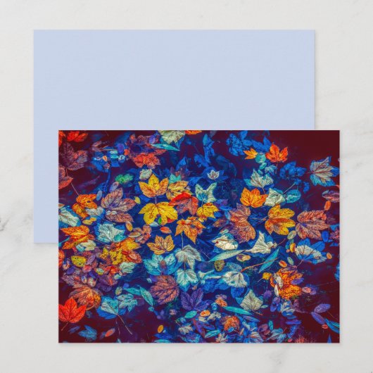 briefkaart abstracte bladeren (Voorkant / Achterkant)