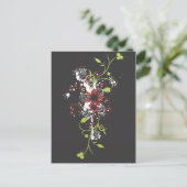 Briefkaart abstracte bloemen (Staand voorkant)