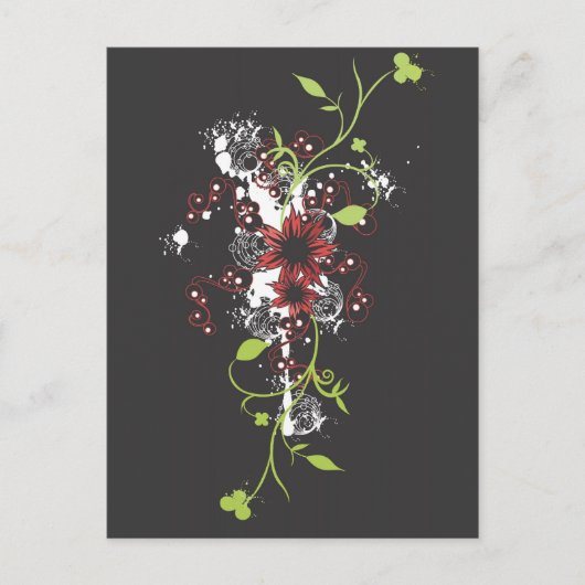 Briefkaart abstracte bloemen (Voorkant)