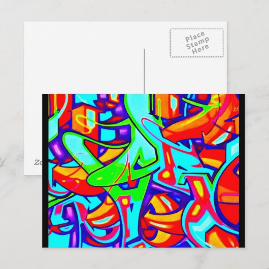 Briefkaart-Abstracte/Misc-Graffiti Galerij 107 Briefkaart (Voorkant / Achterkant)