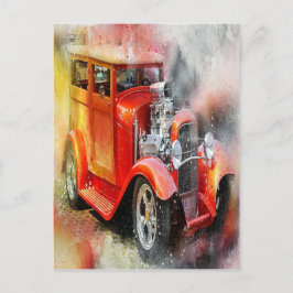 Briefkaart abstracte Vintage Car