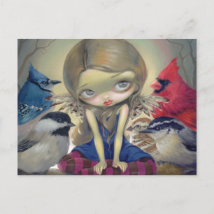 briefkaart "Achtertuin vogels"