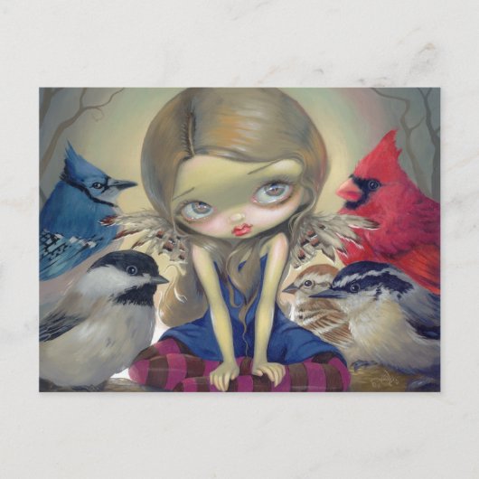 briefkaart "Achtertuin vogels" (Voorkant)