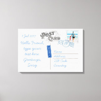 Briefkaart Achterzijcanvas Canvas Afdruk