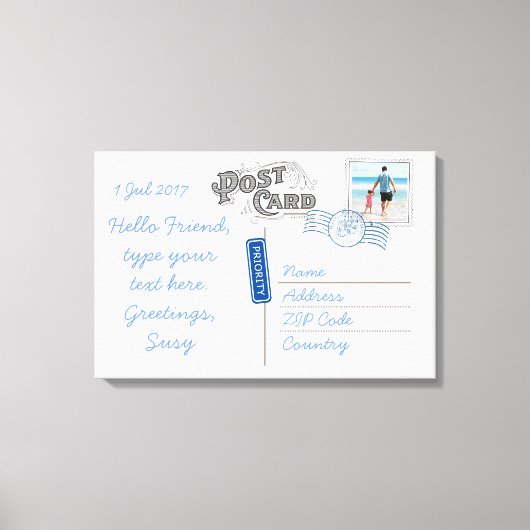 Briefkaart Achterzijcanvas Canvas Afdruk (Voorkant)