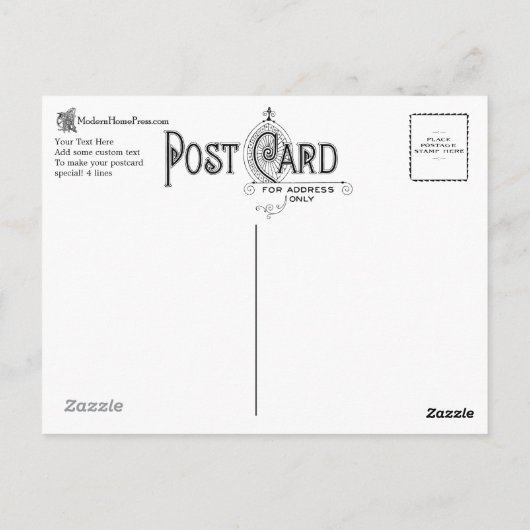  Briefkaart achterzijde - Fancy C-ontwerp (Achterkant)