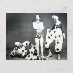 Briefkaart Acrobat en Clowns