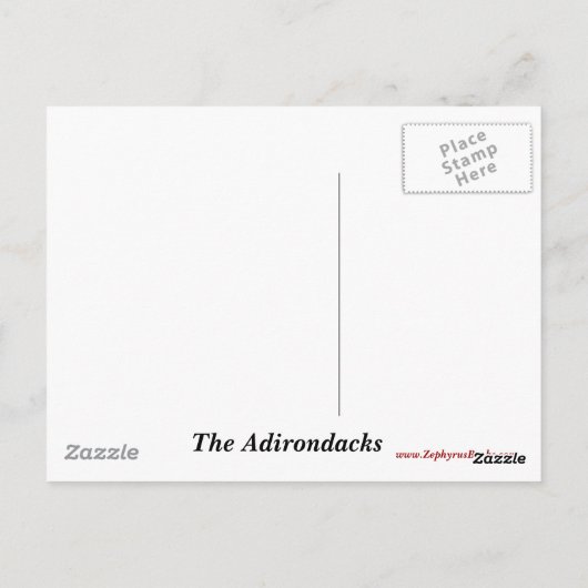 Briefkaart Adirondack Map (Achterkant)