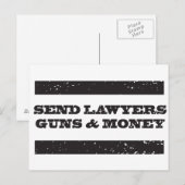 Briefkaart - Advocaten Pistolen en geld sturen (Voorkant / Achterkant)