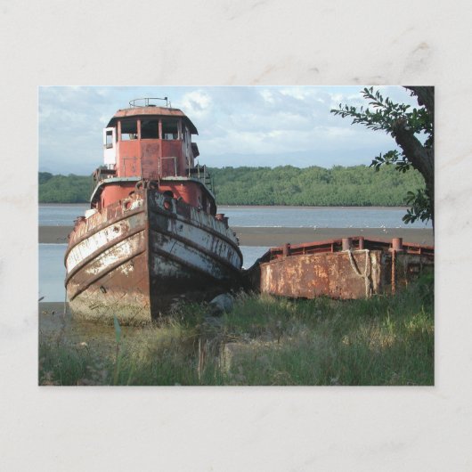Briefkaart: afgedankte sleepboot briefkaart (Voorkant)
