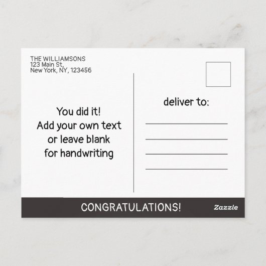 Briefkaart afstuderen begroeten (Achterkant)