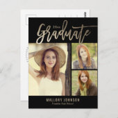 Briefkaart Afstuderen penseelkleurig glimmer bewer (Voorkant / Achterkant)