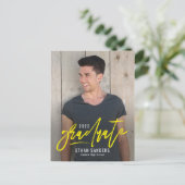 Briefkaart Afstuderen penseelteken bewerkbaar teke (Staand voorkant)