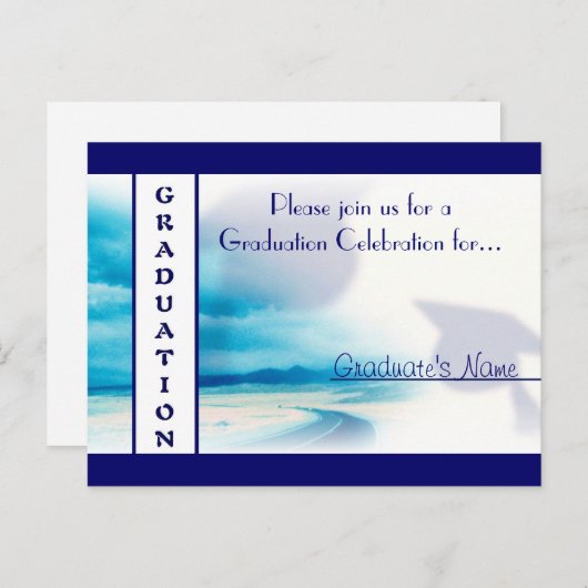 Briefkaart ~ Afstuderen: Uitnodiging (Voorkant / Achterkant)