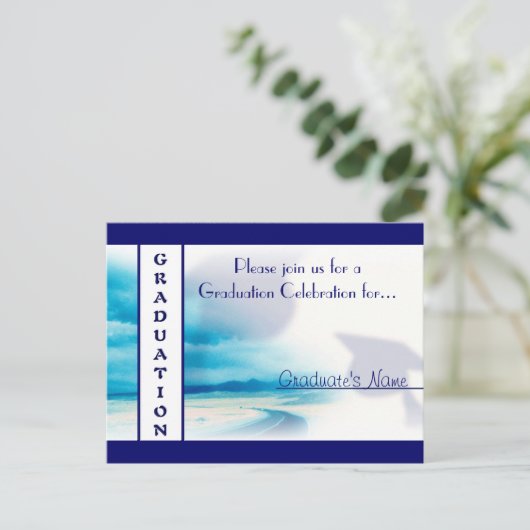 Briefkaart ~ Afstuderen: Uitnodiging (Staand voorkant)