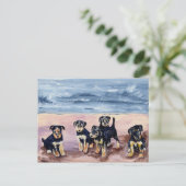 Briefkaart Airedale Puppies (Staand voorkant)