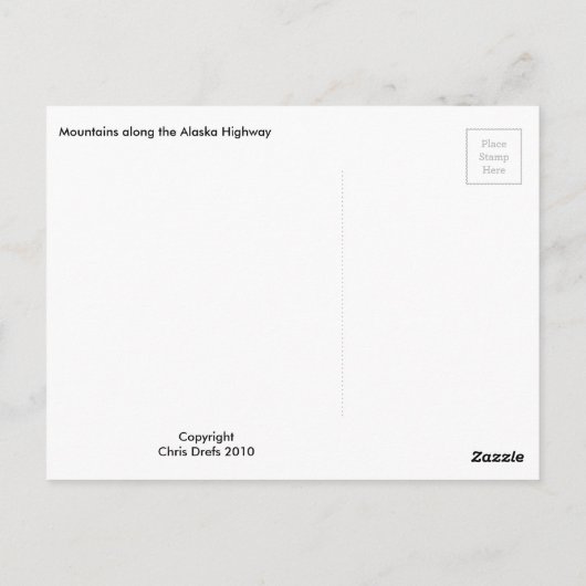 Briefkaart Alaska (Achterkant)