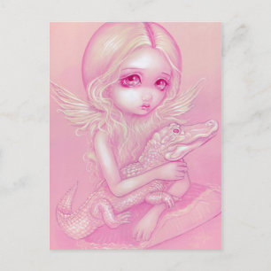 briefkaart "Albino Alligator Angel"