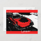 Briefkaart Alfa Spider (Voorkant / Achterkant)
