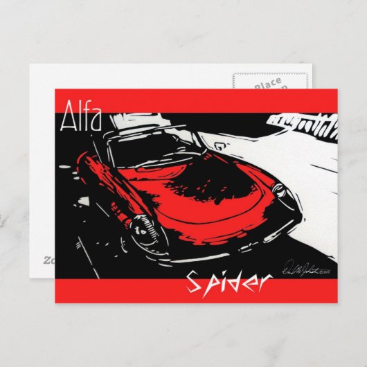 Briefkaart Alfa Spider (Voorkant / Achterkant)