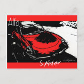 Briefkaart Alfa Spider (Voorkant)