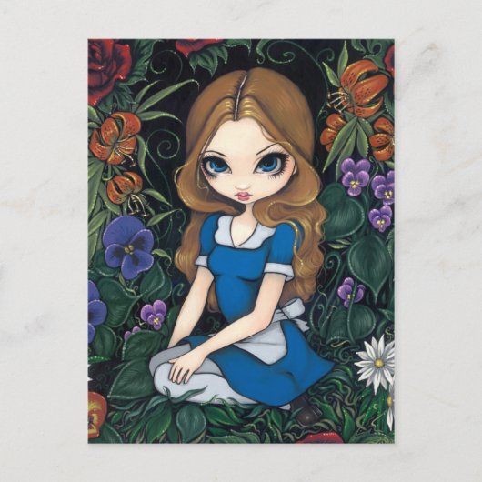 briefkaart "Alice and the Flowers" (Voorkant)