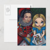 briefkaart "Alice and the Queen of Hearts" (Voorkant / Achterkant)